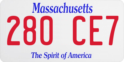 MA license plate 280CE7