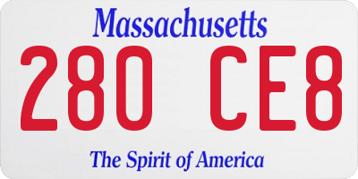 MA license plate 280CE8