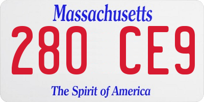 MA license plate 280CE9