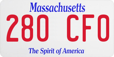 MA license plate 280CF0
