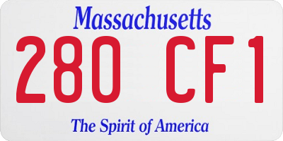 MA license plate 280CF1