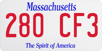MA license plate 280CF3