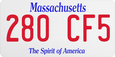 MA license plate 280CF5