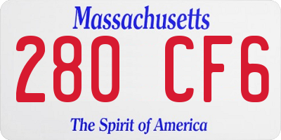 MA license plate 280CF6