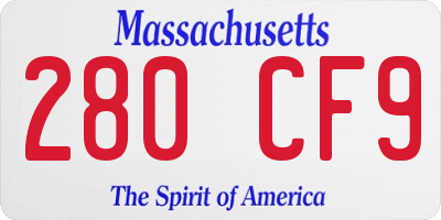 MA license plate 280CF9