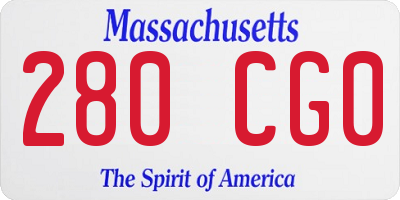 MA license plate 280CG0
