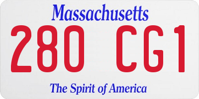 MA license plate 280CG1