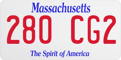 MA license plate 280CG2