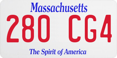 MA license plate 280CG4