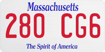 MA license plate 280CG6