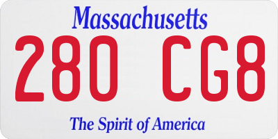 MA license plate 280CG8