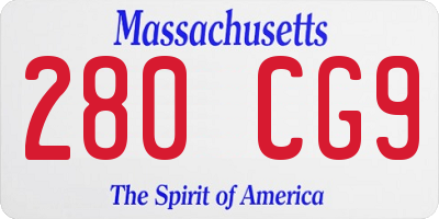 MA license plate 280CG9