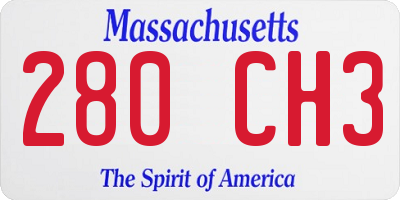 MA license plate 280CH3