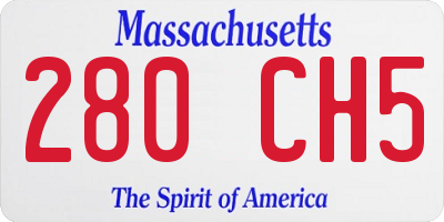 MA license plate 280CH5