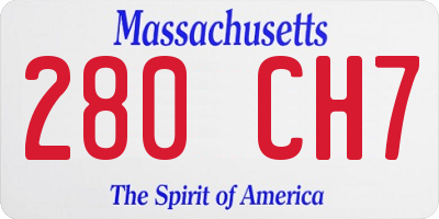 MA license plate 280CH7