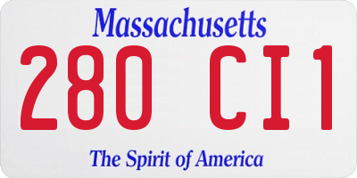 MA license plate 280CI1