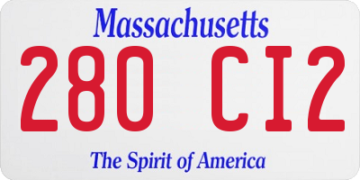 MA license plate 280CI2