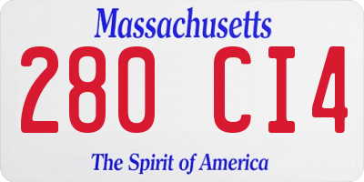 MA license plate 280CI4