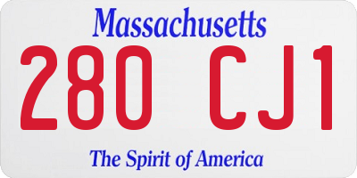 MA license plate 280CJ1