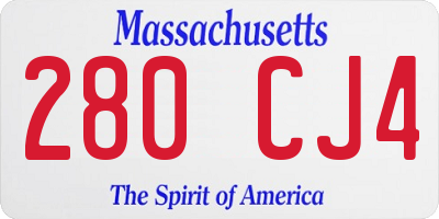 MA license plate 280CJ4