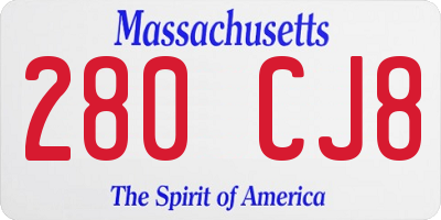 MA license plate 280CJ8