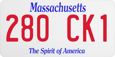 MA license plate 280CK1