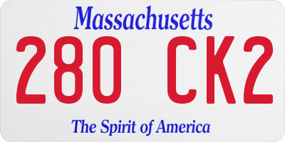 MA license plate 280CK2