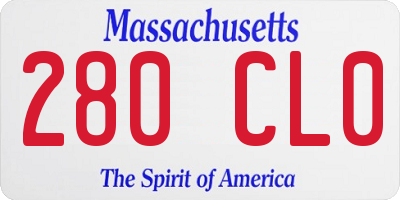 MA license plate 280CL0