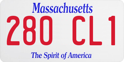 MA license plate 280CL1
