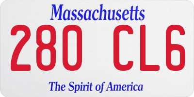 MA license plate 280CL6