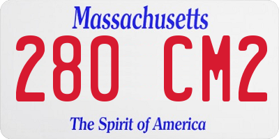 MA license plate 280CM2