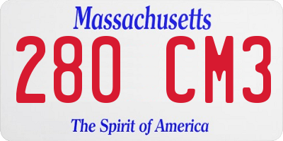 MA license plate 280CM3
