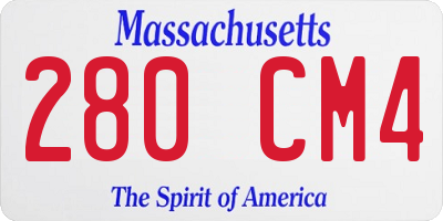 MA license plate 280CM4