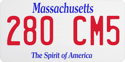 MA license plate 280CM5