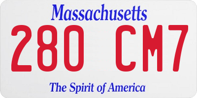 MA license plate 280CM7