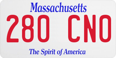 MA license plate 280CN0
