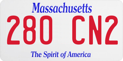 MA license plate 280CN2