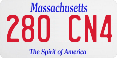 MA license plate 280CN4