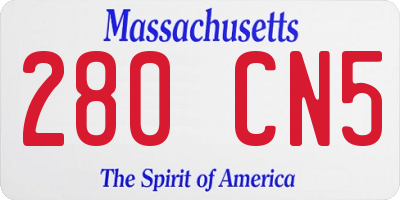 MA license plate 280CN5