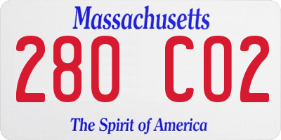 MA license plate 280CO2