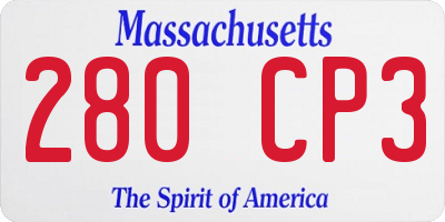 MA license plate 280CP3