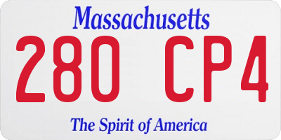 MA license plate 280CP4