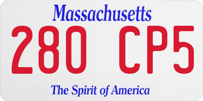 MA license plate 280CP5