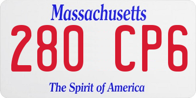 MA license plate 280CP6