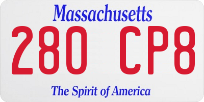 MA license plate 280CP8