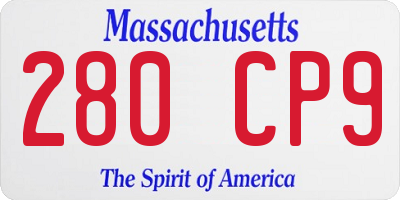 MA license plate 280CP9