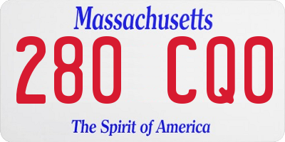 MA license plate 280CQ0