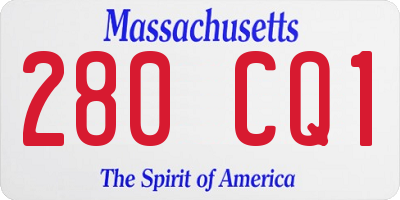 MA license plate 280CQ1