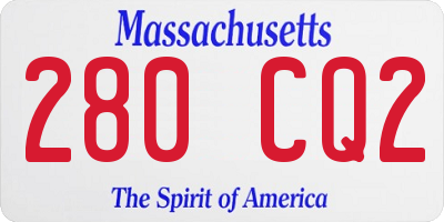 MA license plate 280CQ2