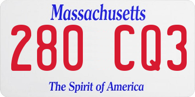 MA license plate 280CQ3